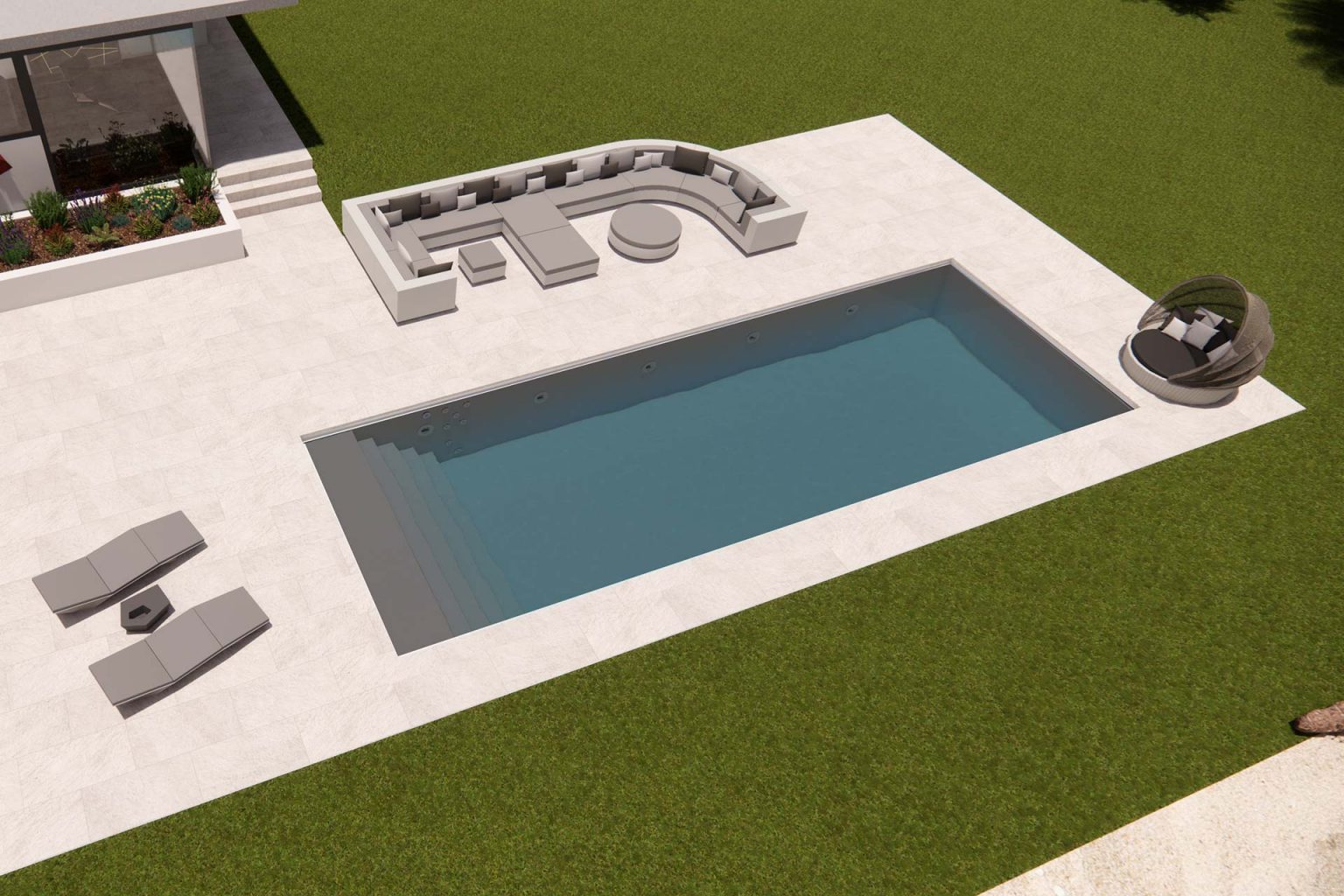 Grauer Pool Welche Poolfarbe ist Ihr Favorit?