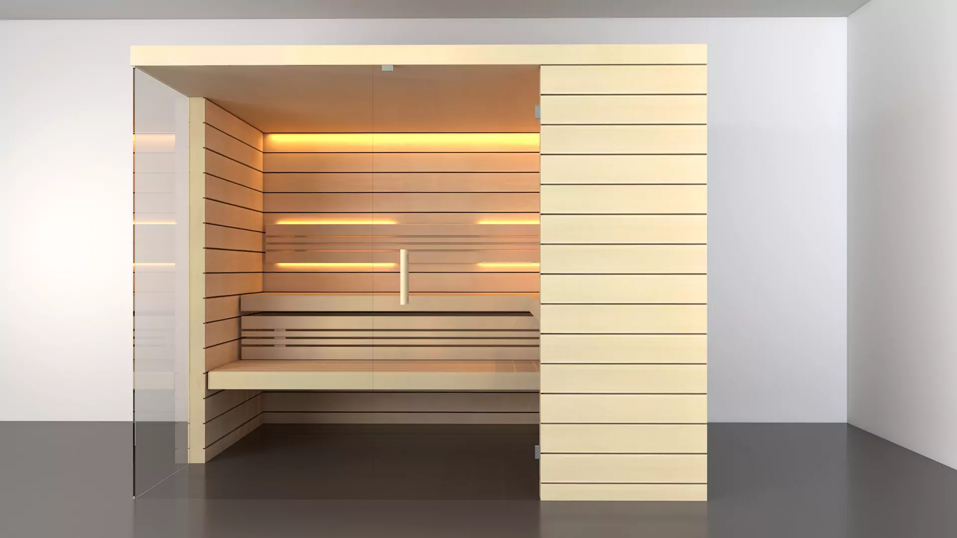 Sauna aus Espe mit Wenge